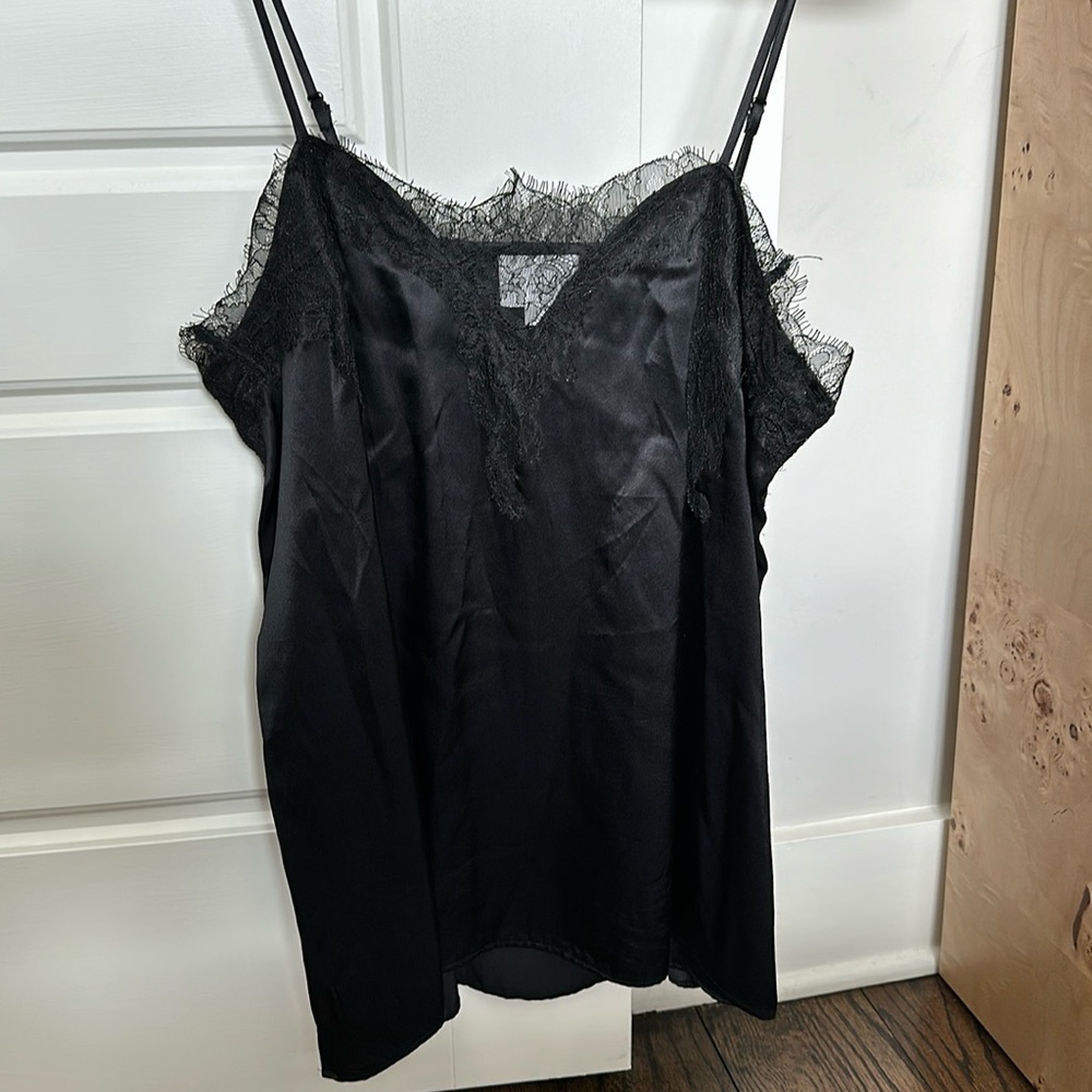 Cami NYC black silk camisole sz L